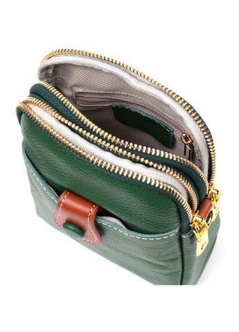 Сумка через плечо трапеция женская кожаная 22268 Зеленая Vintage (302007792)