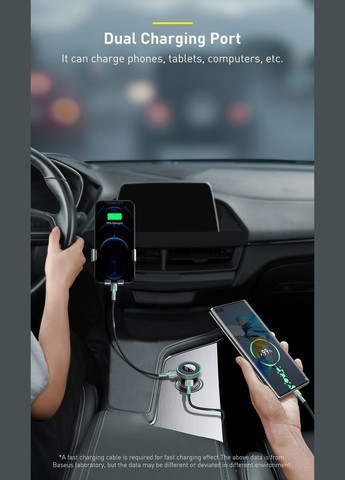 FM/AUX трансмітер (модулятор) Bluetooth 5.0 MP3 VAW CCLH-01 Baseus (315517383)