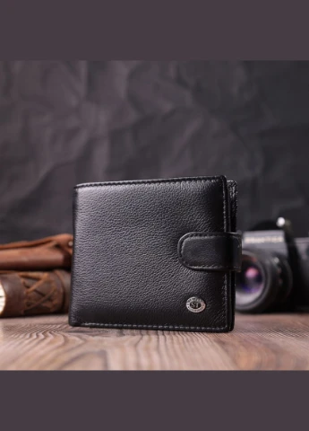 Горизонтальное мужское портмоне из натуральной кожи 22487 Черный st leather (314771346)