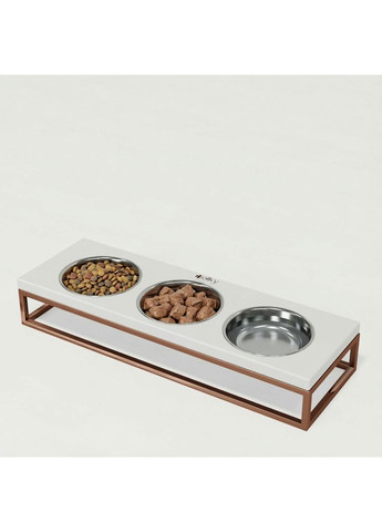 Миски на подставке для кошек и маленьких собак Base Bar (3×0,45 л) Bar-54187-GLWH Hollky (365652737)