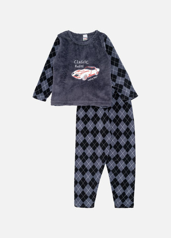 Темно-сіра зимня піжама для хлопчика колір темно-сірий цб-00239436 MINI NIGHT