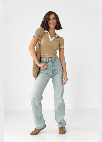 Женские прямые джинсы Straight - джинс Lurex - (330988708)