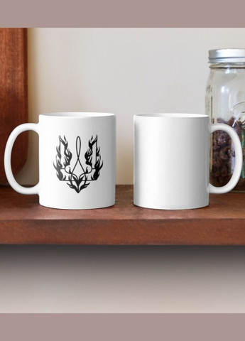 Чашка Керамическая Кружка с принтом Герб Украины волнистый Белая 330 мл Orca (317320043)