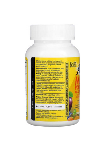 Вітаміни та мінерали Alive! Max3 Potency Multivitamin, 90 таблеток Nature's Way (293421611)