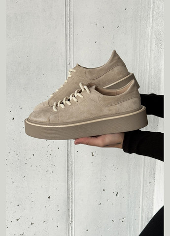 Стильные и комфортные женские кроссовки из натуральной кожи InFashion Кросівки бежевые демисезоны (328266010)