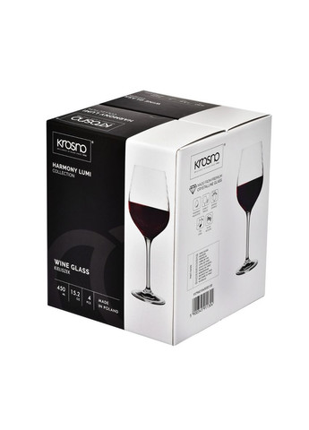 Набір келихів для вина 4 шт Harmony Optyk 450 мл 5900345911304 Krosno (305201472)