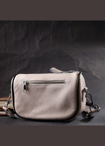 Кросбоді жіноча напівкруглого формату з натуральної шкіри біла 22393 Vintage (329197916)