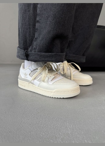 Бежеві Осінні кросівки чоловічі і жіночі adidas adidas forum 84 beige white grey | адідас найтбол бежеві білі сірі No Brand