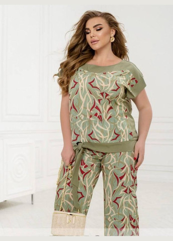 Костюм-двійка L-277 ваше нове улюблене літнє вбрання Хакі, 50 Sofia (298423617)