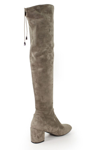 Серые осенние верюровые ботфорты-чулки It-Girl