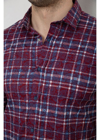 Сорочка чоловіча в клітинку з принтом, колір бордовий, 186R6917-10 Ager (373031752)