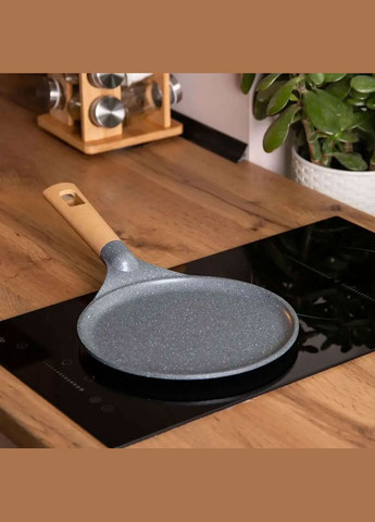 Сковорода для блинов с антипригарным мраморным покрытием 26 см, серый MGC (322771243)