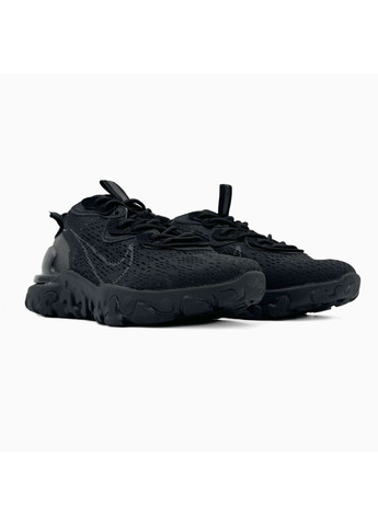 КРОСІВКИ ЖІНОЧІ NIKE REACT VISION BLACK НАЙК РЕАКТ ВІСІОН No Brand чорні демісезони (367176228)