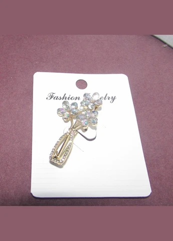 Роскошная брошь в стразах букет, цветы, 5248 Fashion Jewelry (336949990)