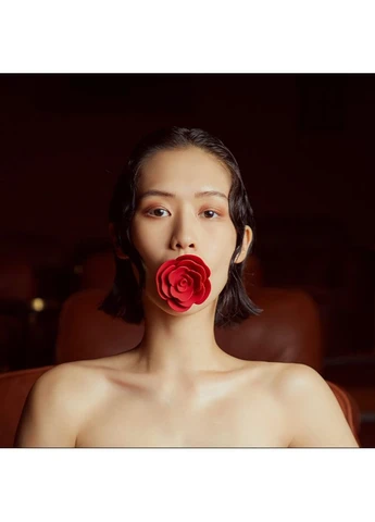Кляп роза из силикона и итальянской кожи Rose Ball Gag UPKO Zalo (383085870)