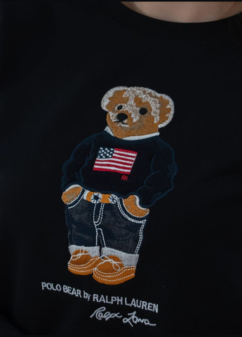 Черный футболка женская Ralph Lauren нашивки, вышивка (304501365)