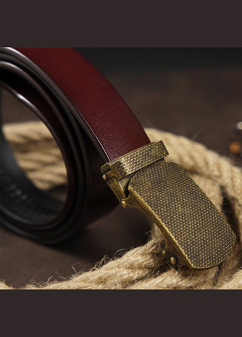 Ремінь чоловічий із зернистою пряжкою автомат Vintage коричневий (sku_20273) No Brand (327819656)