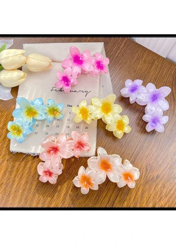 Зажим для волос "Crystal Flower", 6 цветов, 10х5.5 см No Brand (386209664)