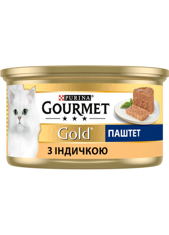 Упаковка влажного корма для кошек Purina Gold Паштет с индейкой 24 шт по 85 г Gourmet (314710189)