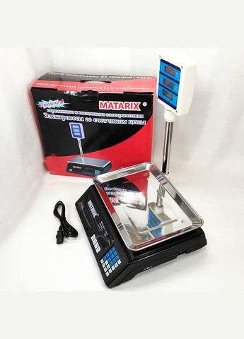 Ваги товарні MX-411+ на 50 кг, Торгові ваги з табло, Торгові ваги настільні зі стійкою MATARIX (372908660)
