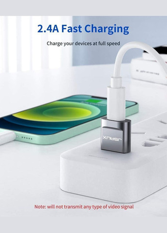 Адаптерпереходник Type-C to USB 2.0 480Mbps 2.4A Jsaux (315696397)
