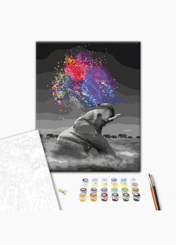 Картина по номерам Слон с яркими красками 40х50 Картины по номерам слоны Рисовать по номерам животного BS36046 Brushme (308988689)