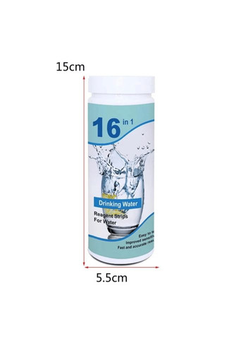 Тест-полоски для проверки питьевой воды 16 в 1, 50 шт. + пипетка и пробирка El Studio (355267608)