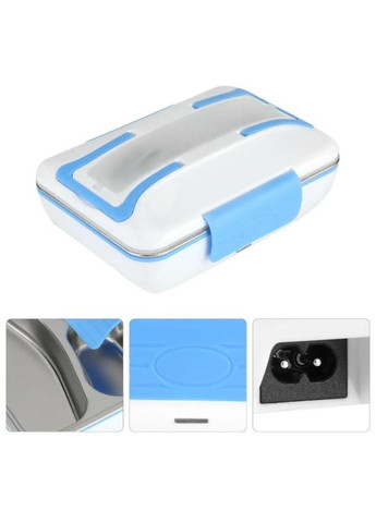 Електричний ланч-бокс з підігрівом від мережі 220 V 820 мл Lunch Box синій (1936363251) No Brand (328261837)