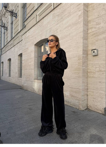 Женский велюровый костюм с кофтой на молнии No Brand (369135448)