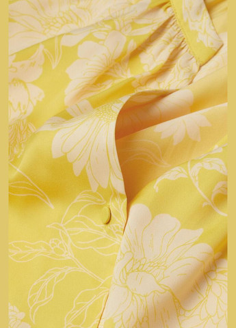 Желтая блуза демисезон,желтый в белые узоры, H&M