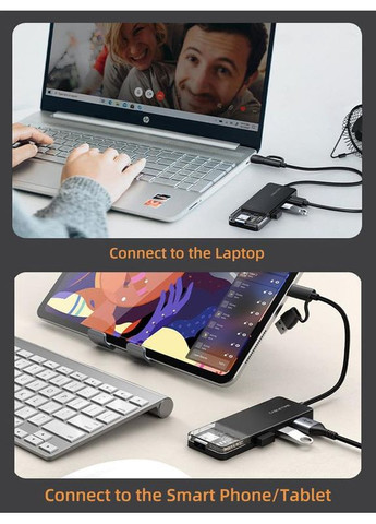 Концентратор USB Type C - 4 Port USB 3.0, 0.15 m (CB03B) CABLETIME (370615414)