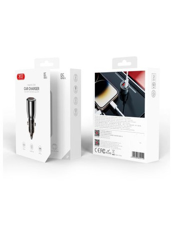 Зарядний пристрій (CC58_Tarnish) XO CC58 USB-C PD65W + USB-A 30W Gray (369878497)