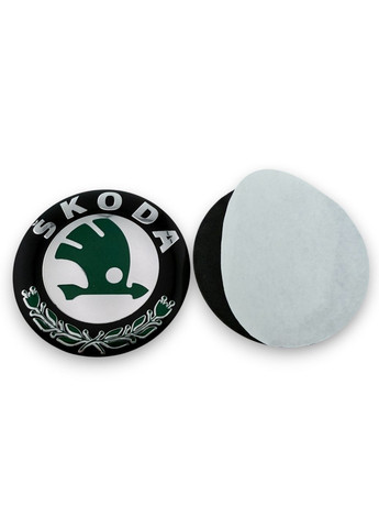 Наклейки з логотипом Шкода 56 мм алюмінієві 4 штуки. No Brand (364957850)