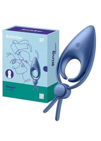 Ерекційне віброкільце ласо з регулюванням розміру Sniper Blue - CherryLove Satisfyer (283251329)