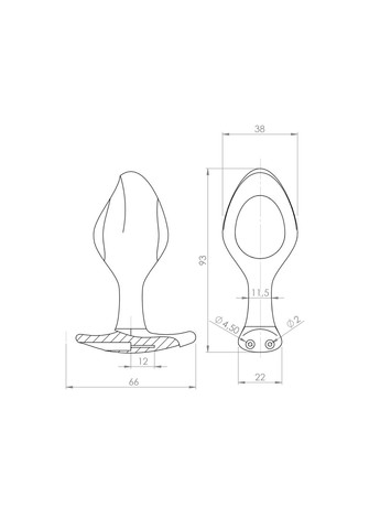 Силиконовая анальная пробка Rocking Force S для электростимулятора, диаметр 3,7 см Mystim (369947514)