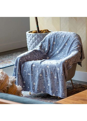 Дитячий плед що світиться в темряві 150х120см / Плед покривало / Плед зі зірками, що світяться No Brand (362672780)