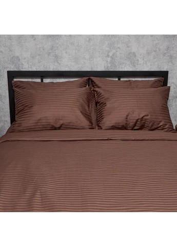 Комплект постельного белья Satin Stripe двуспальный 175х210 наволочки 2х50х70 (MS-820012991) Moon&Star Latte Brown (389747262)
