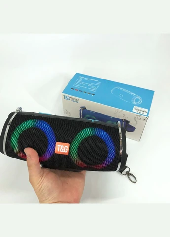 Портативная колонка TG642 с RGB подсветкой и ремешком, аккумуляторная колонка для музыки. Цвет: черный No Brand (385263030)