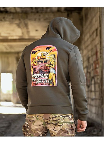 Тактичне чоловіче демісезонне худі на флісі олива No Brand (362045739)