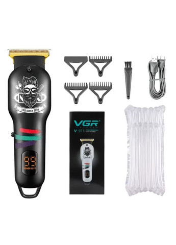 Машинка для стрижки волос аккумуляторная 3 насадки 5 Вт черный (2390000046) VGR V-971 (345562775)