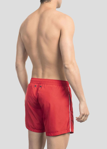 Красные пляжные шорты с лого Dirk Bikkembergs (292012587)