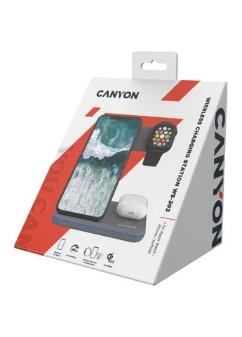 Зарядное устройство для Canyon (CNS-WCS303DG) VAG WS-303, 3in1 Wireless Dark Grey (369881057)