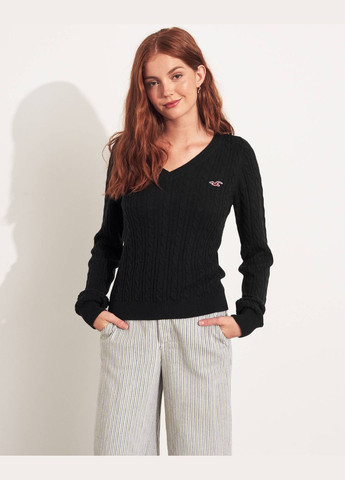 Черный демисезонный свитер женский - свитер hc6821w Hollister