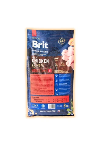 Сухий корм з куркою для дорослих собак великих порід, 8 кг Brit Premium (380218680)