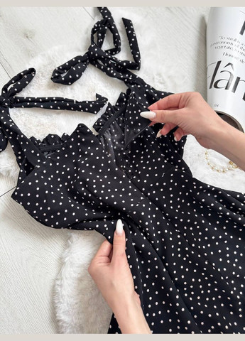 Черное праздничный платье No Brand в горошек