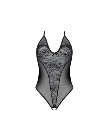 Боди с ажурным декором и открытым шагом Ursula Body black - CherryLove Passion чёрный полиамид, эластан