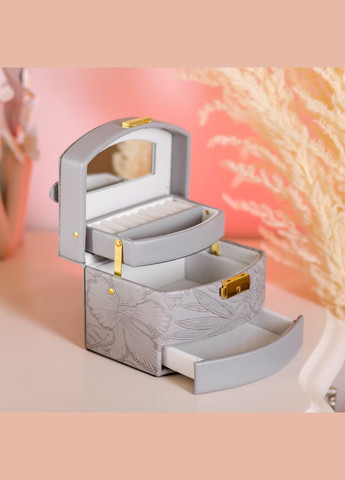 Шкатулка для украшений из эко кожи 3 яруса с замком органайзер для ювелирных изделий HP-5-23G Yiwu (353503931)