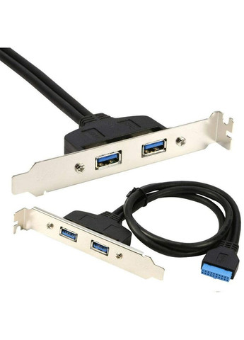 Удлинитель корпусный USB3.0 A Pinheader x2 0.45m планка 19pin (Splitter) Lucom (370888093)