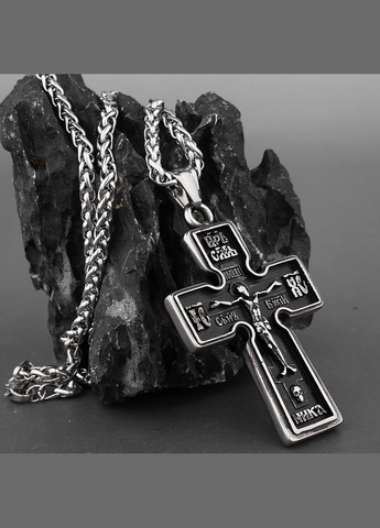 Мужской кулон крестик с цепочкой на шею подвеска амулет стильный оберег STORE 157 (328940112)