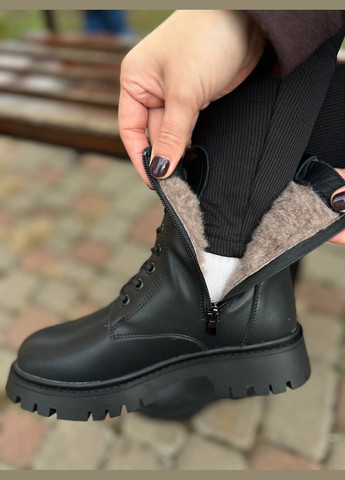 Зимние ботинки женские из натуральной кожи (1839) No Brand